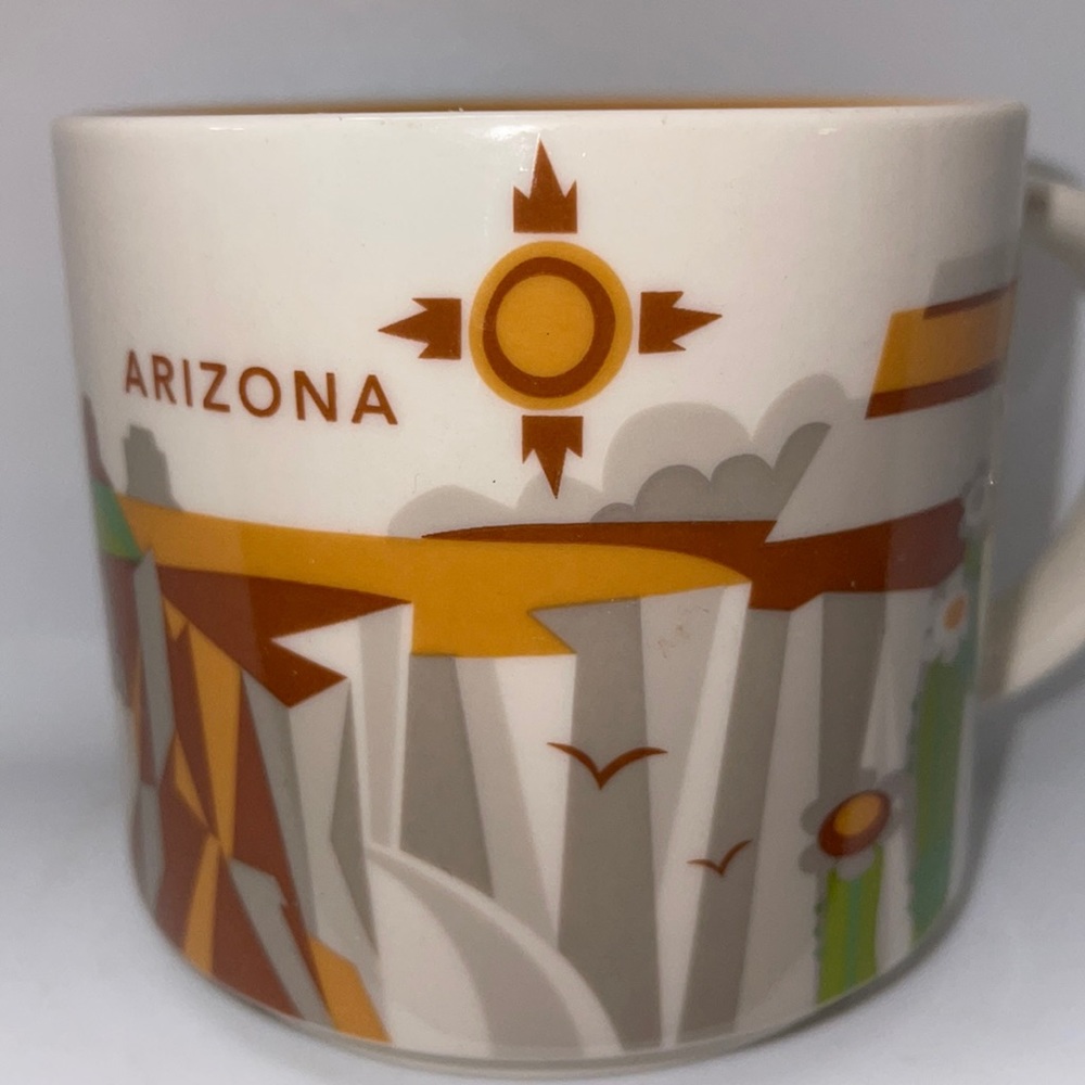 Arizona Starbucks You Are Here Collection Cup Mug Gold Inside NWOTS